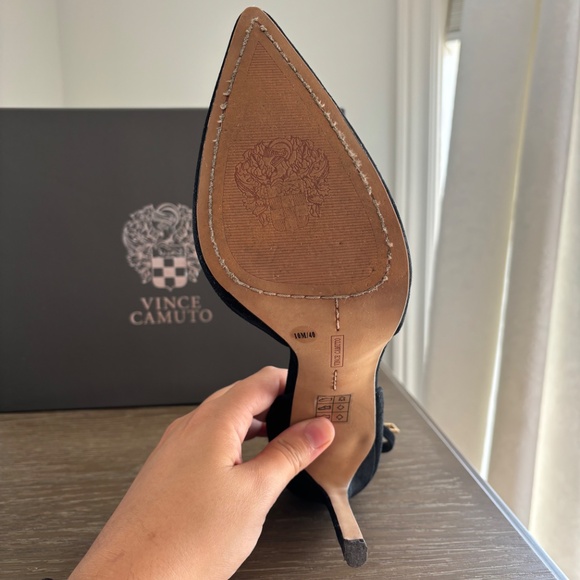 Vince Camuto Black Suede Heels - Picture 3 of 4